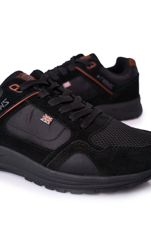 Męskie Sportowe Buty Sneakersy Czarne Fabian