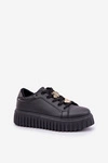 Sneakersy Damskie Z Przypinkami Czarne Grelesi