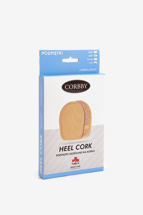 CORBBY Skórzane Podpiętki Korkowe