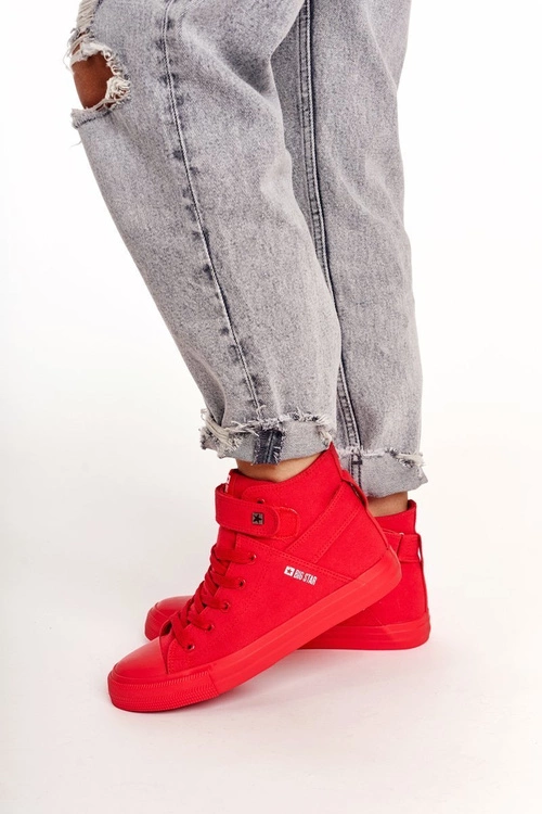 Damskie Wysokie Trampki Big Star FF274580 Czerwone