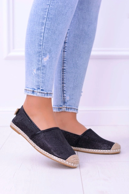 Brokatowe Espadryle Lu Boo Czarne
