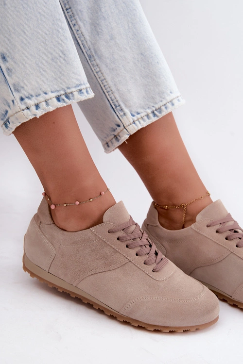 Sneakersy Barefoot Z Naturalnego Zamszu Zazoo N1422 Beżowe
