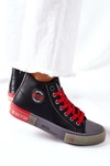 Skórzane Wysokie Trampki Big Star II274139 Czarne