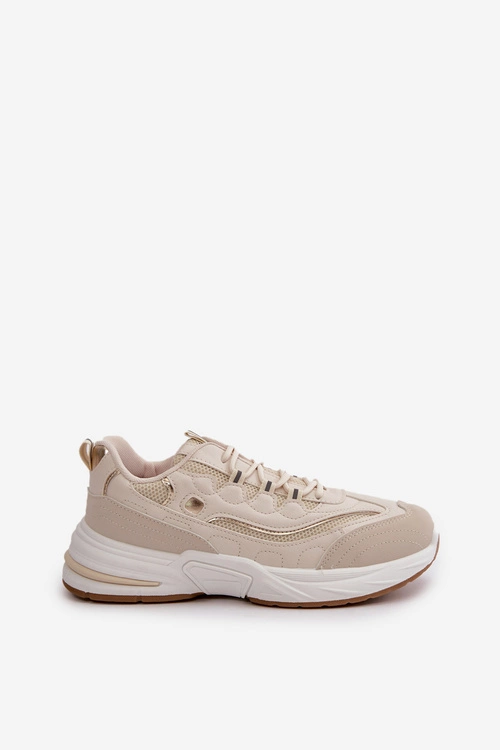 Buty Sportowe Sneakersy Eko Skórzane Beżowe Verilisse