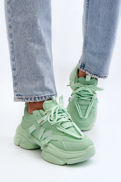 Sneakersy Damskie Na Masywnej Podeszwie Zielone Windamella