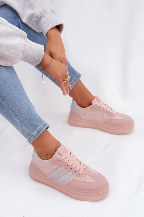 Sneakersy Damskie Na Platformie Różowe Galleria