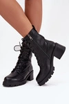 Botki Workery Damskie Na Klocku Ocieplane Vinceza 89136 Czarne
