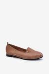 Mokasyny Na Płaskim Obcasie Damskie Brązowe Enzla