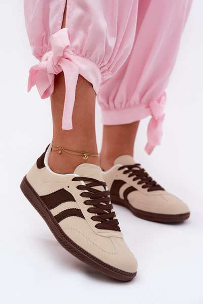 Sneakersy Damskie Beżowe Lurea