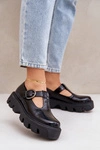 Lakierowane Skórzane Półbuty Z Klamrą Zazoo 20183 Czarne