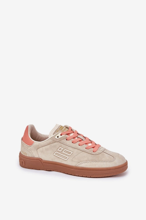 Zamszowe Buty Sportowe Sneakersy Damskie D.Franklin DFSH387005 Beżowe