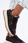 Skórzane Półbuty Sneakersy Na Platformie Artiker 55C0624 Czarne