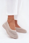 Siateczkowe Baleriny Damskie W Sportowym Stylu Beżowe Virella