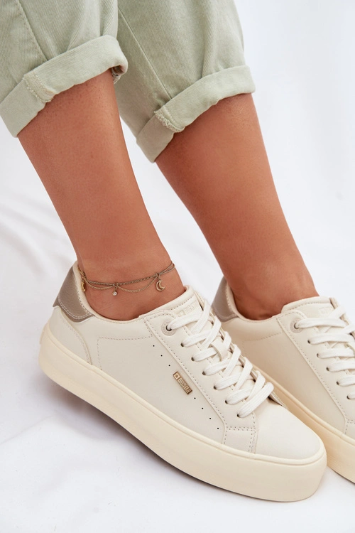 Sneakersy Na Platformie Big Star TT274806 Beżowe