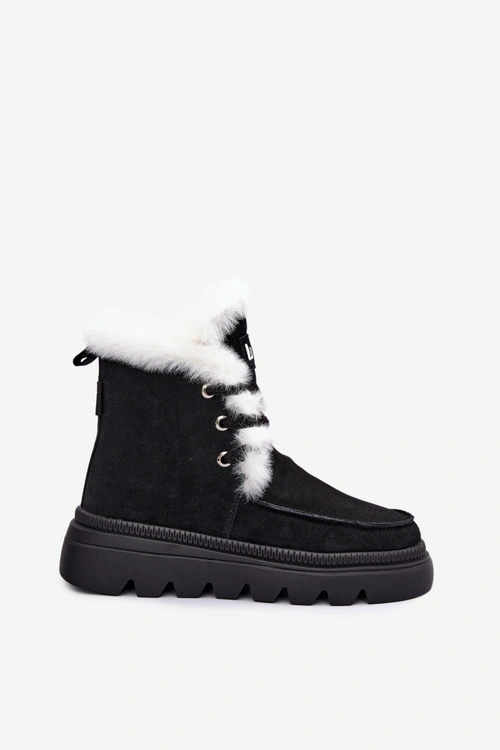 Śniegowce Damskie Z Naturalnego Zamszu Lee Cooper LCJ-25-01-3737 Czarne