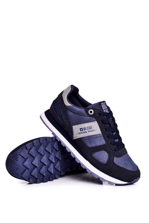 Damskie Sportowe Obuwie Sneakersy Big Star Granatowe GG274676