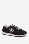 Sneakersy Damskie Z Ozdobnym Sznurowaniem Czarne Henira 