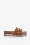 Damskie Klapki Na Platformie Z Ozdobą Camel Vapireta