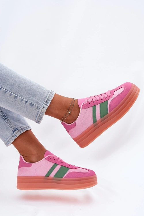 Niskie Sneakersy Na Platformie Różowe Ovivene