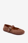 Baleriny Barefoot Z Naturalnego Zamszu Zazoo 316 Brązowe