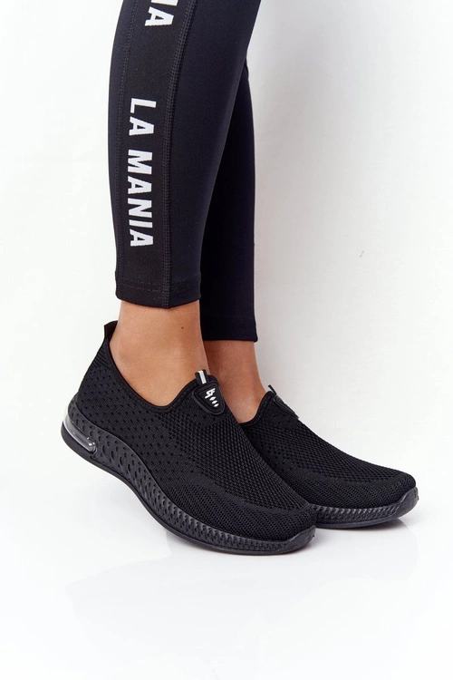Damskie Sportowe Buty Slip-on Czarne Be Stretchy