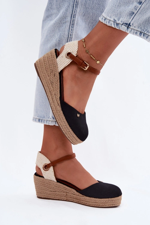 Sandały Espadryle Damskie Na Koturnie Wrangler 20261087-25Y Czarne