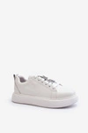 Damskie Sneakersy Skórzane Z Ozdobami Białe Dysuria