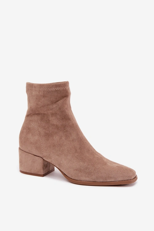 Botki Damskie Na Obcasie Typu Klocek Khaki Rosley