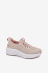 Materiałowe Buty Sportowe Sneakersy Damskie Wsuwane Kobbo 102425 Beżowe