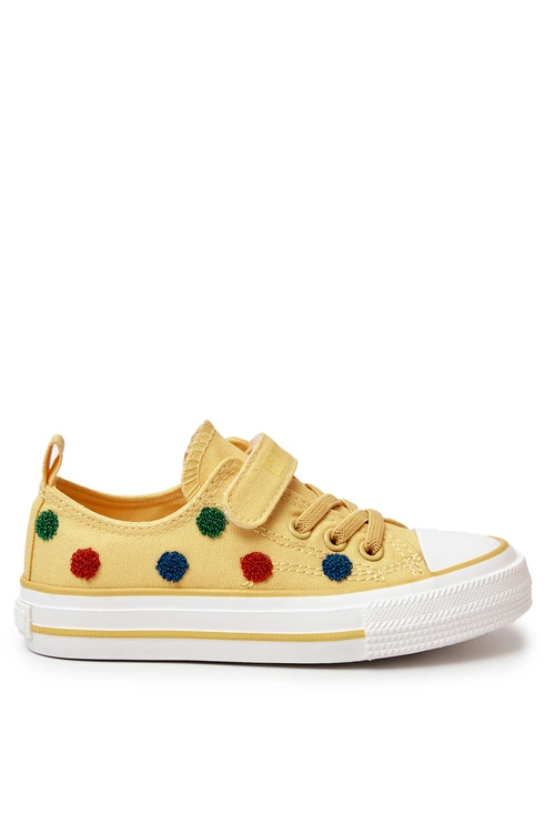Dziecięce Trampki Na Rzep BIG STAR JJ374056 Żółte