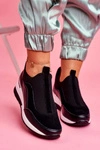 Sportowe Damskie Wsuwane Buty Skórzane Czarne 20-7769 Join Us