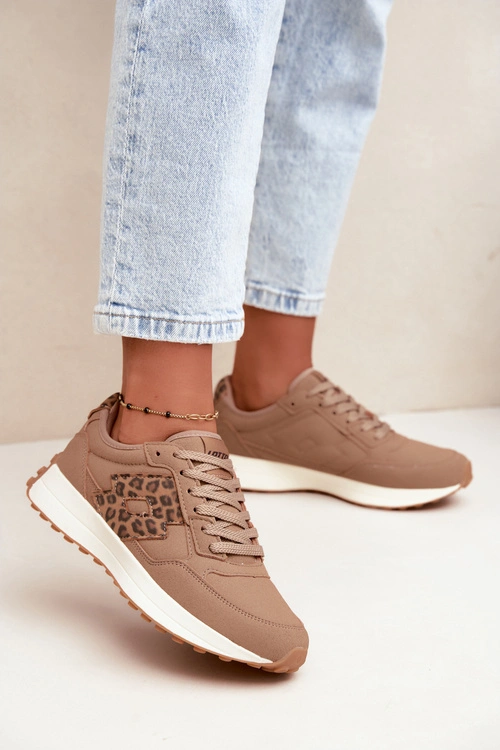 Sneakersy Damskie LOTTO 2401931U CALENTO Brązowe Panterka