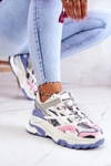Damskie Sportowe Skórzane Sneakersy GOE JJ2N4090 Multikolor