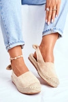 Espadryle Damskie Zamszowe Beżowe Kontres