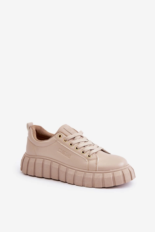 Ocieplane Sneakersy Damskie Big Star MM274618 Beżowe