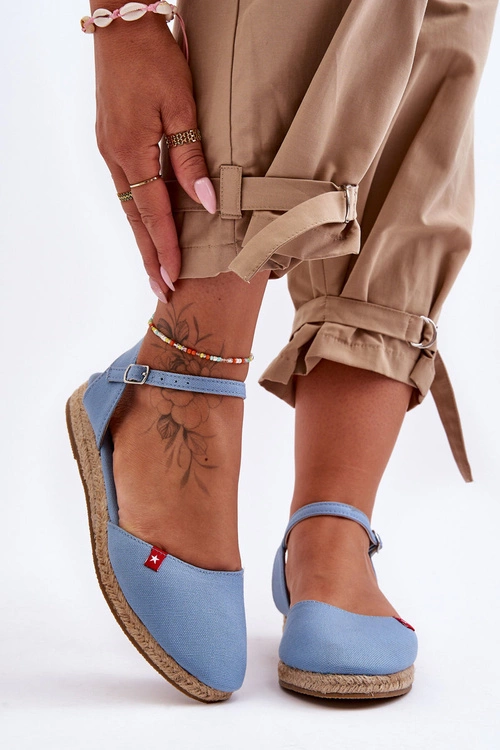Damskie Espadryle Na Platformie Big Star FF274532 Niebieskie