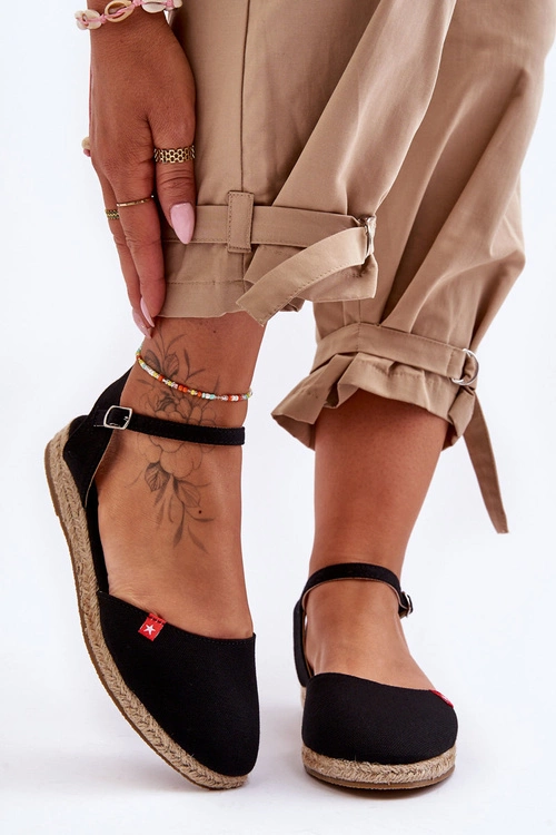 Damskie Espadryle Na Platformie Big Star FF274526 Czarne