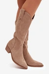 Kozaki Kowbojki Damskie Khaki Jazelle