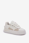 Sneakersy Damskie Z Grubymi Sznurówkami Na Platformie Białe Laloma