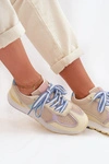 Sneakersy Damskie Z Eko Skóry Żółte Kelira