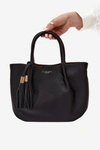 Flora&Co Torebka Shopper Skórzana Czarna Fleece