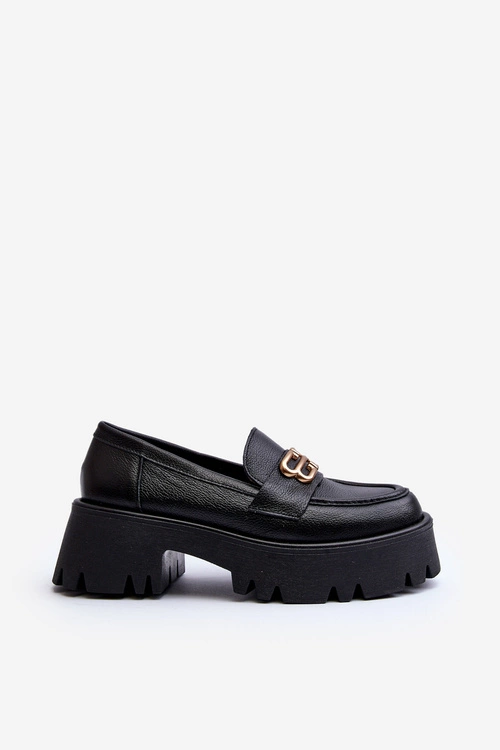 Zazoo 20164 Damskie Loafersy Ze Skóry Naturalnej Czarne