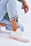 Damskie Wsuwane Skarpetkowe Buty GOE JJ2N4079 Białe