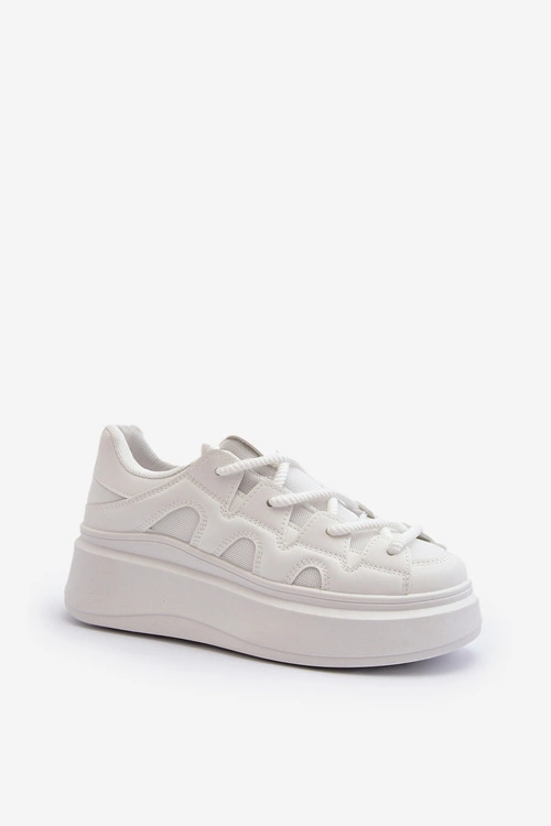 Damskie Sneakersy Z Grubym Sznurowaniem Białe Vinali