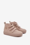 Ocieplane Botki Sneakersy Dziecięce Na Rzepy Big Star SS374072 Beżowe