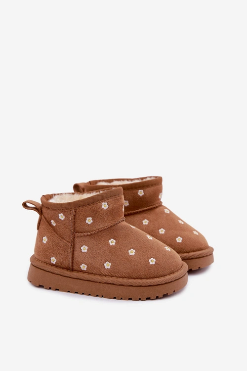 Śniegowce Dziecięce Ozdobione Kwiatuszkami Camel Gracina