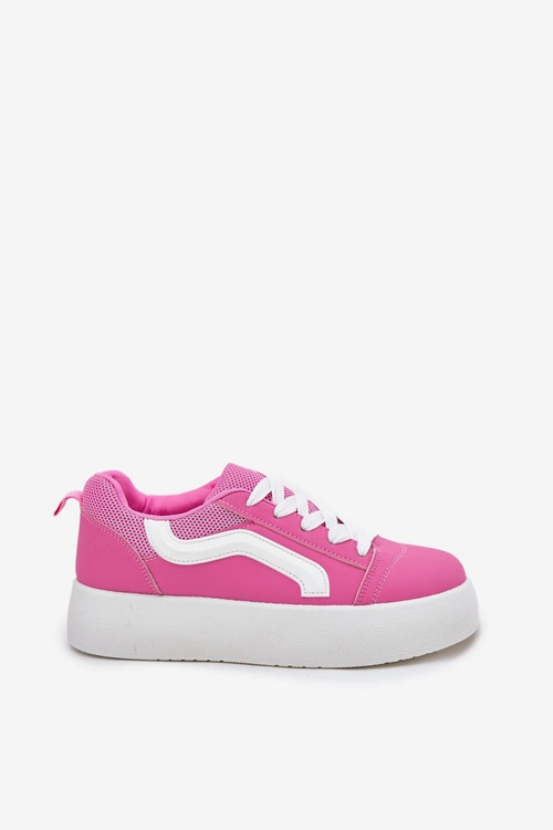 Sneakersy Damskie Na Platformie Fuksja Tellnira