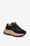 Skórzane Sneakersy Na Platformie Damskie Big Star SS274628 HI-POLY SYSTEM Czarne