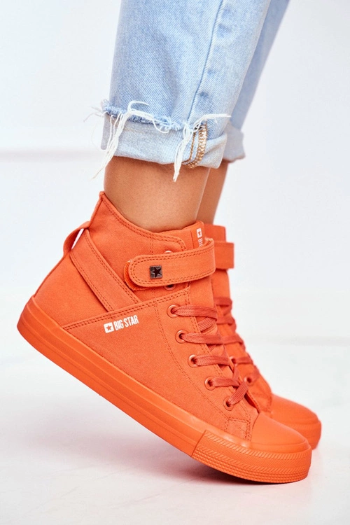 Damskie Wysokie Trampki Big Star FF274583 Pomarańczowe