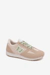 Sneakersy Damskie Z Ozdobnym Sznurowaniem Beżowe Henira